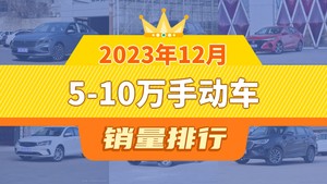 2023年12月5-10万手动车销量排行榜，瑞虎8位居第二，第一名你绝对想不到