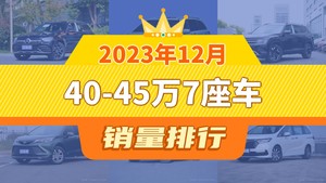 2023年12月40-45万7座车销量排行榜，奔驰GLC以12300辆夺冠，奔驰EQB升至第10名 