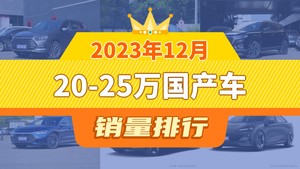 2023年12月20-25万国产车销量排行榜，红旗E-QM5位居第二，第一名你绝对想不到