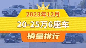 2023年12月20-25万6座车销量排行榜，问界M7夺得冠军，第二名差距也太大了 