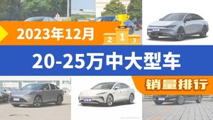 2023年12月20-25万中大型车销量排行榜，汉位居第二，第一名你绝对想不到