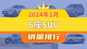 2024年1月6座SUV销量排行榜，理想L9屈居第三，捷途X90成最大黑马