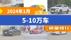 2024年1月5-10万车销量排行榜，朗逸夺得冠军，第二名差距也太大了 