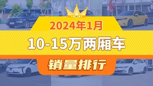 2024年1月10-15万两厢车销量排行榜，海豚位居第二，第一名你绝对想不到