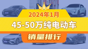 2024年1月45-50万纯电动车销量排行榜，长安深蓝SL03以5694辆夺冠