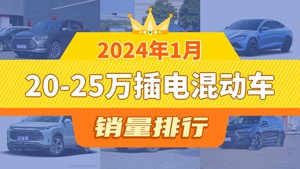 2024年1月20-25万插电混动车销量排行榜，海豹屈居第三，本田CR-V新能源成最大黑马