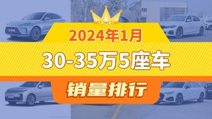 2024年1月30-35万5座车销量排行榜，问界M7夺得冠军，第二名差距也太大了 