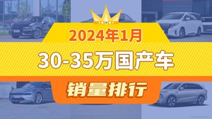 2024年1月30-35万国产车销量排行榜，长安深蓝SL03位居第二，第一名你绝对想不到