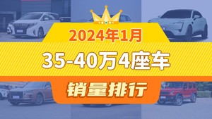 2024年1月35-40万4座车销量排行榜，传祺M8以5470辆夺冠