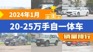 2024年1月20-25万手自一体车销量排行榜，凯美瑞夺得冠军，第二名差距也太大了 
