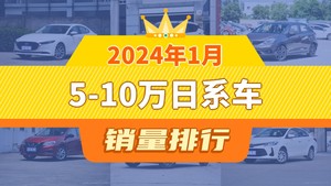 2024年1月5-10万日系车销量排行榜，马自达3 Axela昂克赛拉以6034辆夺冠