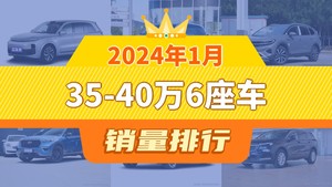 2024年1月35-40万6座车销量排行榜，理想L8以9061辆夺冠