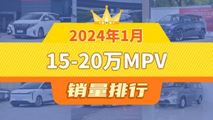 2024年1月15-20万MPV销量排行榜，库斯途屈居第三，菱智M5EV成最大黑马