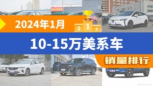 2024年1月10-15万美系车销量排行榜，微蓝6屈居第三