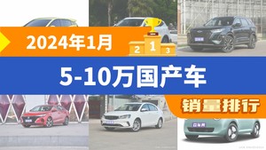 2024年1月5-10万国产车销量排行榜，海鸥夺得冠军，第二名差距也太大了 