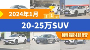 2024年1月20-25万SUV销量排行榜，RAV4荣放屈居第三，深蓝S7成最大黑马