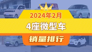 2024年2月4座微型车销量排行榜，宏光MINI EV以12649辆夺冠，五菱晴空升至第8名 