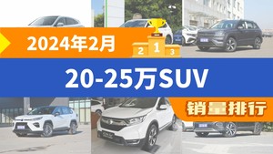 2024年2月20-25万SUV销量排行榜，问界M7以21083辆夺冠