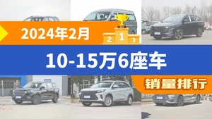 2024年2月10-15万6座车销量排行榜，金海狮位居第二，第一名你绝对想不到