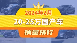 2024年2月20-25万国产车销量排行榜，深蓝S7位居第二，第一名你绝对想不到