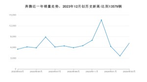 奔腾 3月份销量数据发布 同比增长30.57%(2024年)