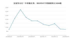 2024年3月宝骏悦也销量数据发布 共卖了739台