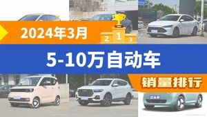 2024年3月5-10万自动车销量排行榜，海鸥夺得冠军，第二名差距也太大了 