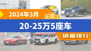 2024年3月20-25万5座车销量排行榜，探岳屈居第三，宋PLUS新能源成最大黑马