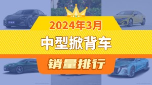 2024年3月中型掀背车销量排行榜，长安深蓝SL03以4311辆夺冠