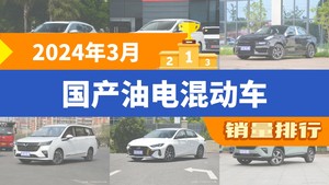 2024年3月国产油电混动车销量排行榜，传祺M8位居第二，第一名你绝对想不到