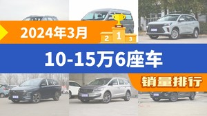 2024年3月10-15万6座车销量排行榜，捷途X90以3426辆夺冠，嘉际升至第5名 