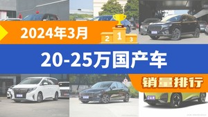 2024年3月20-25万国产车销量排行榜，汉位居第二，第一名你绝对想不到