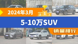 2024年3月5-10万SUV销量排行榜，捷途X70屈居第三，捷达VS5成最大黑马