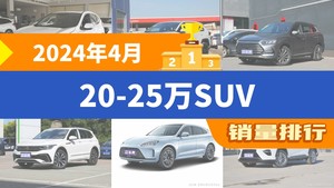 2024年4月20-25万SUV销量排行榜，RAV4荣放位居第二，第一名你绝对想不到