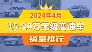 2024年4月15-20万无级变速车销量排行榜，宋Pro新能源位居第二，第一名你绝对想不到