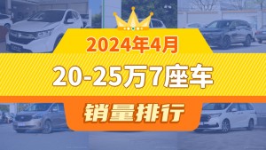 2024年4月20-25万7座车销量排行榜，本田CR-V夺得冠军，第二名差距也太大了 