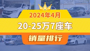 2024年4月20-25万7座车销量排行榜，本田CR-V夺得冠军，第二名差距也太大了 