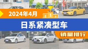 2024年4月日系紧凑型车销量排行榜，轩逸以24270辆夺冠