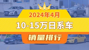 2024年4月10-15万日系车销量排行榜，轩逸夺得冠军，第二名差距也太大了 