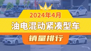 2024年4月油电混动紧凑型车销量排行榜，思域以11837辆夺冠