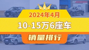 2024年4月10-15万6座车销量排行榜，金海狮位居第二，第一名你绝对想不到