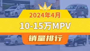 2024年4月10-15万MPV销量排行榜，传祺M6夺得冠军，第二名差距也太大了 