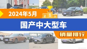 2024年5月国产中大型车销量排行榜，极氪001以13480辆夺冠