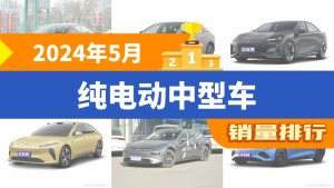 2024年5月纯电动中型车销量排行榜，丰田bZ3位居第二，第一名你绝对想不到