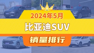 2024年5月比亚迪SUV销量排行榜，元PLUS以24646辆夺冠