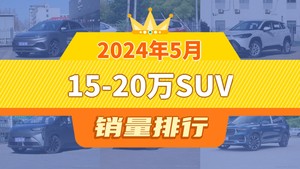 2024年5月15-20万SUV销量排行榜，锋兰达屈居第三，Aion Y成最大黑马