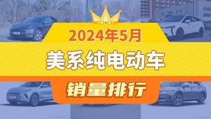 2024年5月美系纯电动车销量排行榜，Model 3位居第二，第一名你绝对想不到