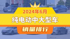 2024年6月纯电动中大型车销量排行榜，汉屈居第三，飞凡F7成最大黑马