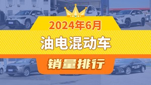 2024年6月油电混动车销量解读，RAV4荣放屈居第三，卡罗拉锐放成最大黑马