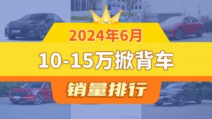 2024年6月10-15万掀背车销量排行榜，长安深蓝SL03以6221辆夺冠，标致408X升至第7名 